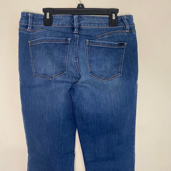 WHBM The Slim Ankle Jeans Skinny Mid Rise Dark Blue Western Jeweled Size 2 - Picture 9 of 16